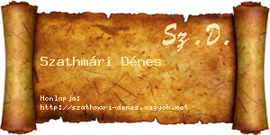 Szathmári Dénes névjegykártya