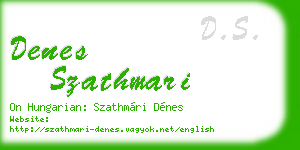 denes szathmari business card